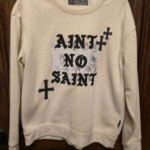 Brooklyn Cloth Cream Sweatshirt with Black Lettering